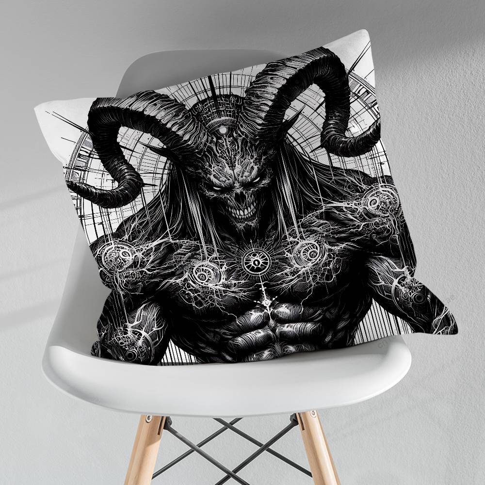 Fear Art Dark Devil Satan Various Sizes Square Pillow Case For Car Home Bedchamber Decor Birthday Gift