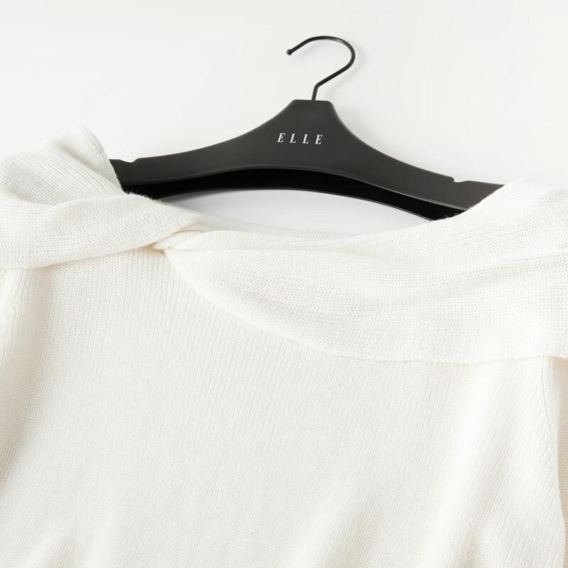 ELLE Women's Twist-Knot Merino Wool Sweater