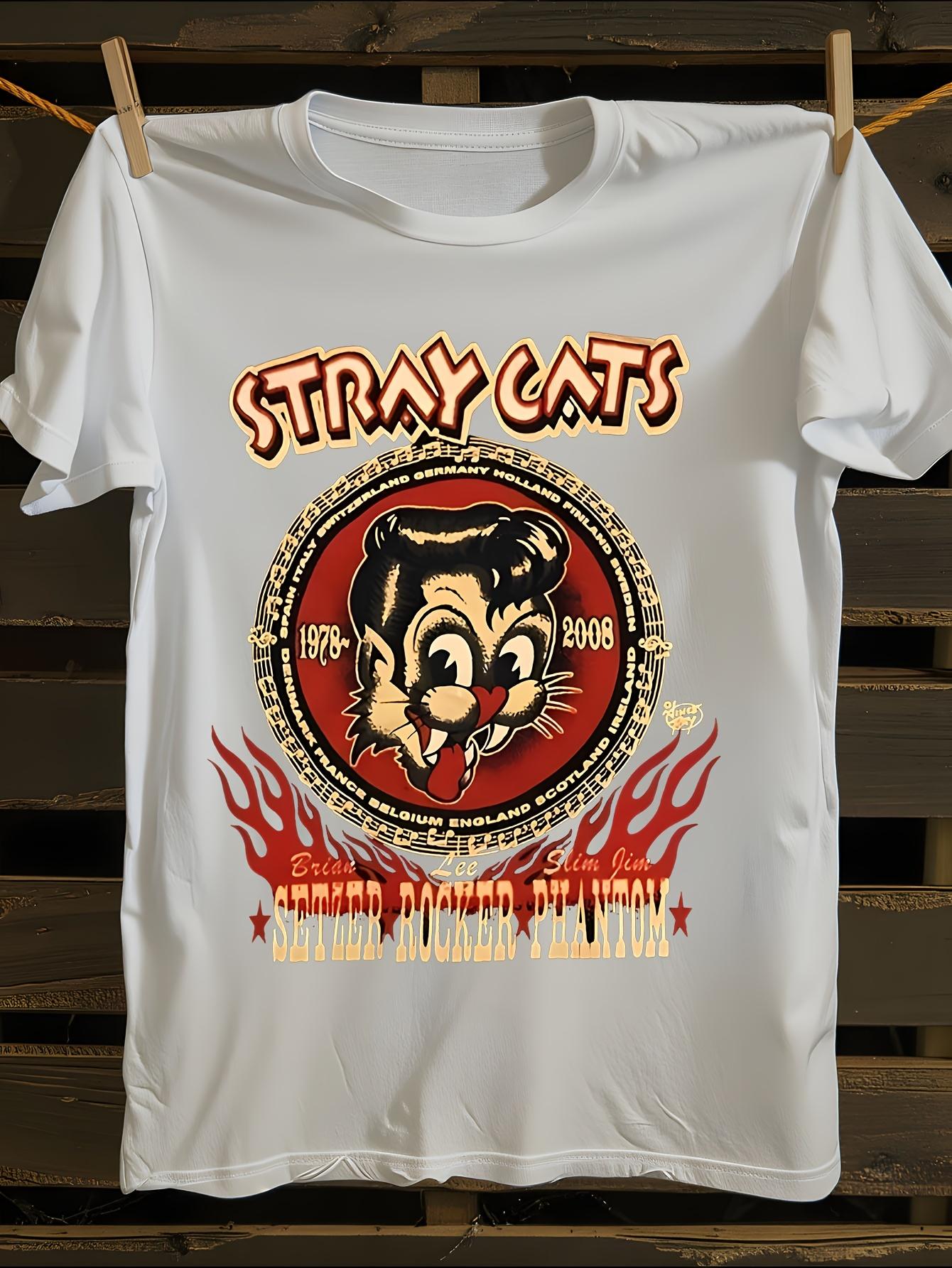 Vintage Tshirt Vintage 2008 Stray Cats Retro Graphic Tshirt S