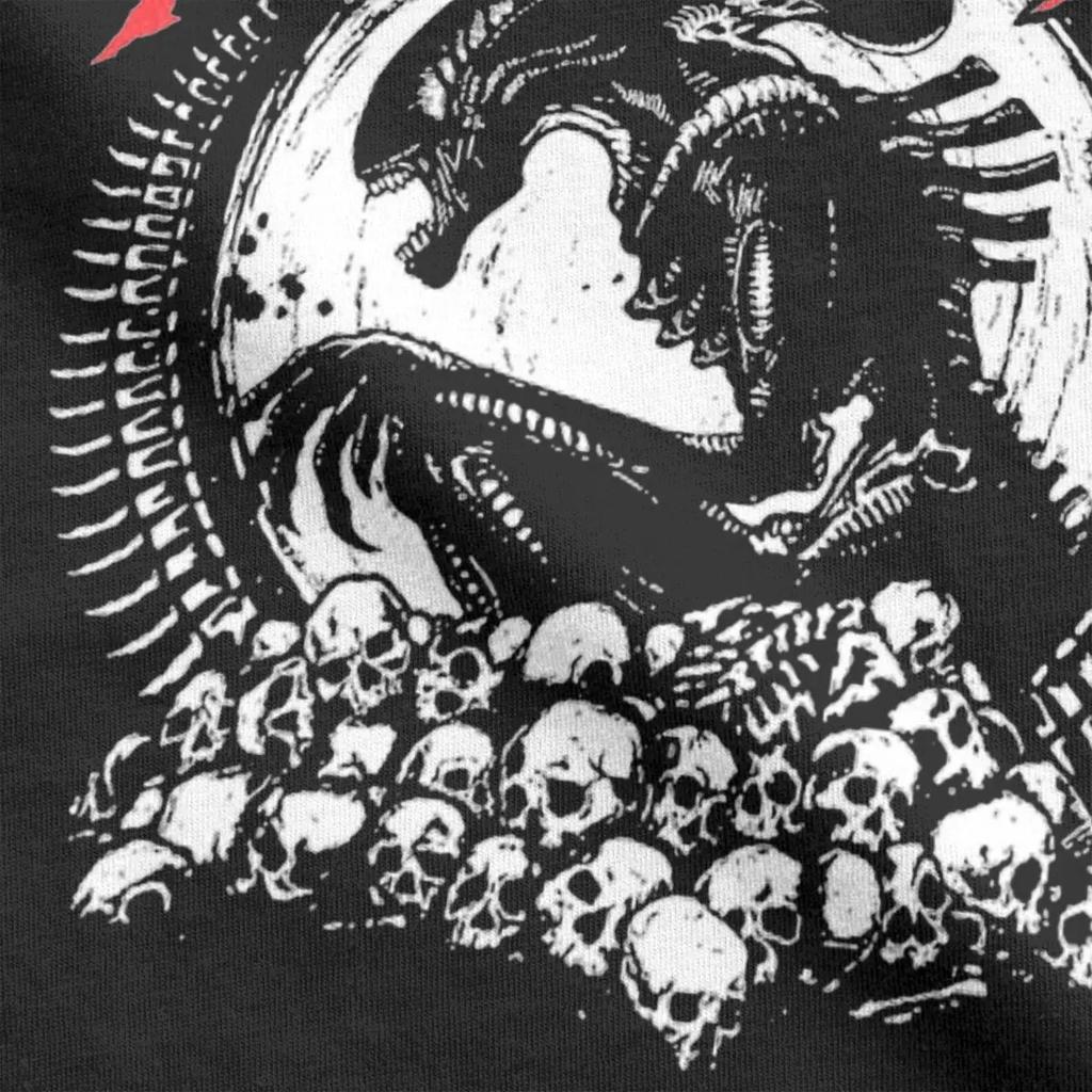 Herren T-Shirt Death Metal Xenomorph Alien Film Fantastisch 100% Baumwolle T-Shirt Kurzarm T-Shirt Rundhals Kleidung Sommer