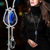 Korean Tassel Crystal Pendant Necklace - Elegant Long Sweater Chain