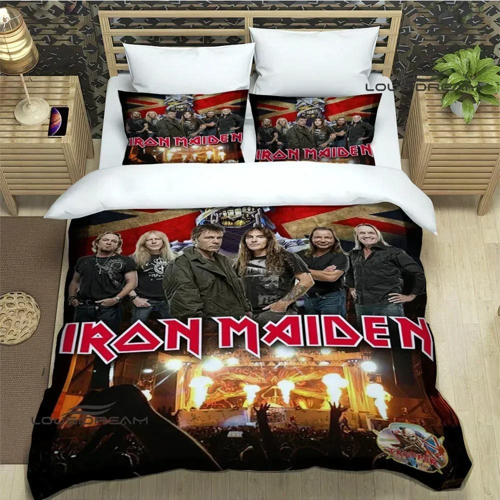 

3D Комплекти Постільної Білизни I-Iron-M-Maiden Вишуканий Набір Постільних Приналежностей Наволочка Комплект Ковдри Комплект Постільної Білизни Розкішний Подарунок на День Народження 180*220cm 3pcs