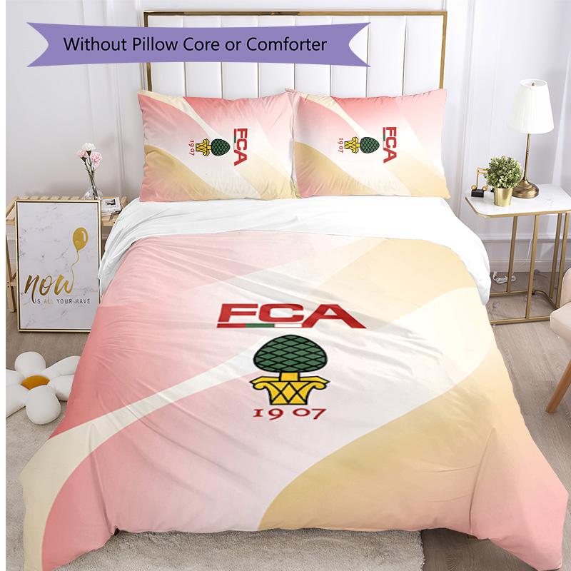 FC Augsburg FC Beddengoedset met Print (3 Delen) Ademende Dekbedovertrek met Kussenslopen Decoratief Beddengoed voor Slaapkamer Huis