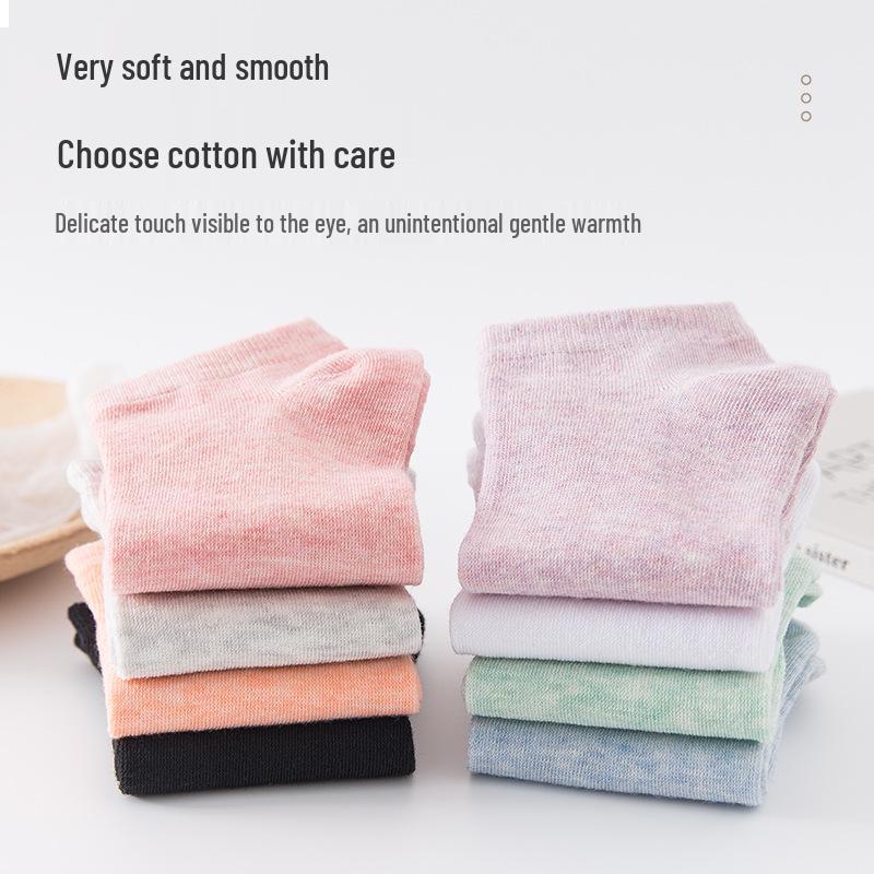 Women's Breathable Cotton Low-Cut Invisible Socks - Spring/Summer Candy Colors