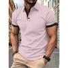 Men's Polo Shirt Short Sleeve Casual Slim Fit Color Blocking T-shirts England Style Streetwear Polos Men's Tops Tees