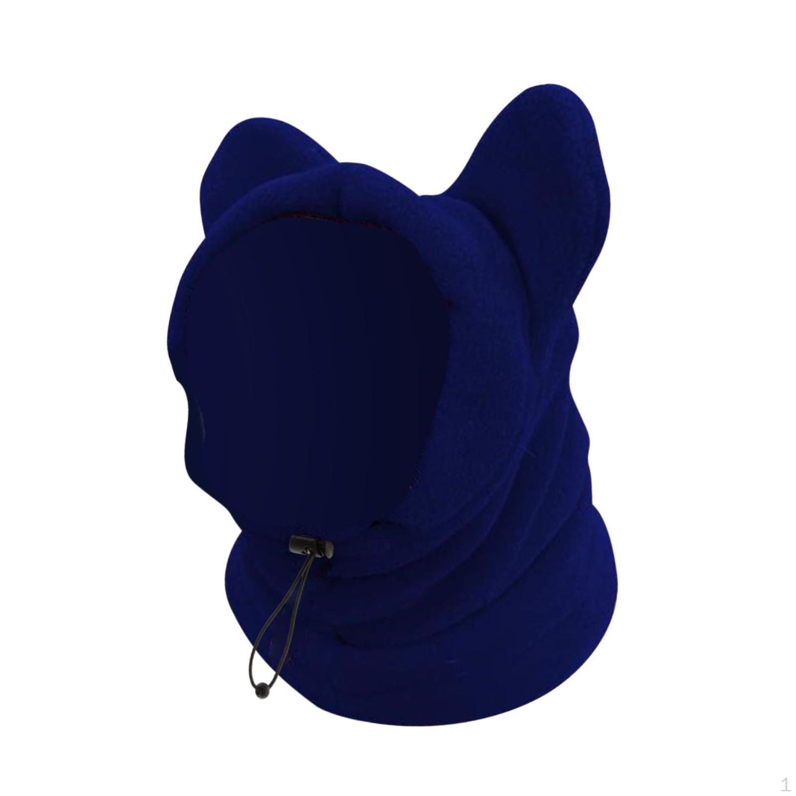 

Защита для зимы, флисовая шапка с капюшоном, головной убор для домашних животных Dark Blue Large