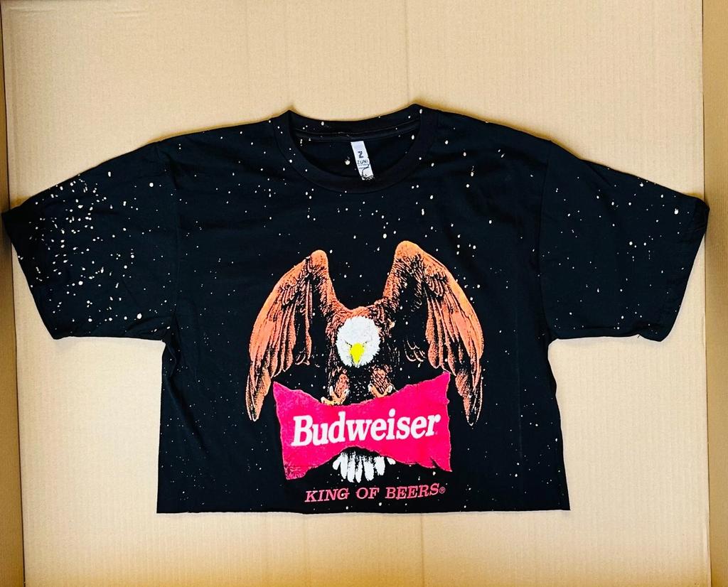 Budweiser Crop Top Tshirt Bleached