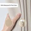 Linen Look Shower Curtain - Thick & Waterproof Bathroom Fabric with Plastic Hooks