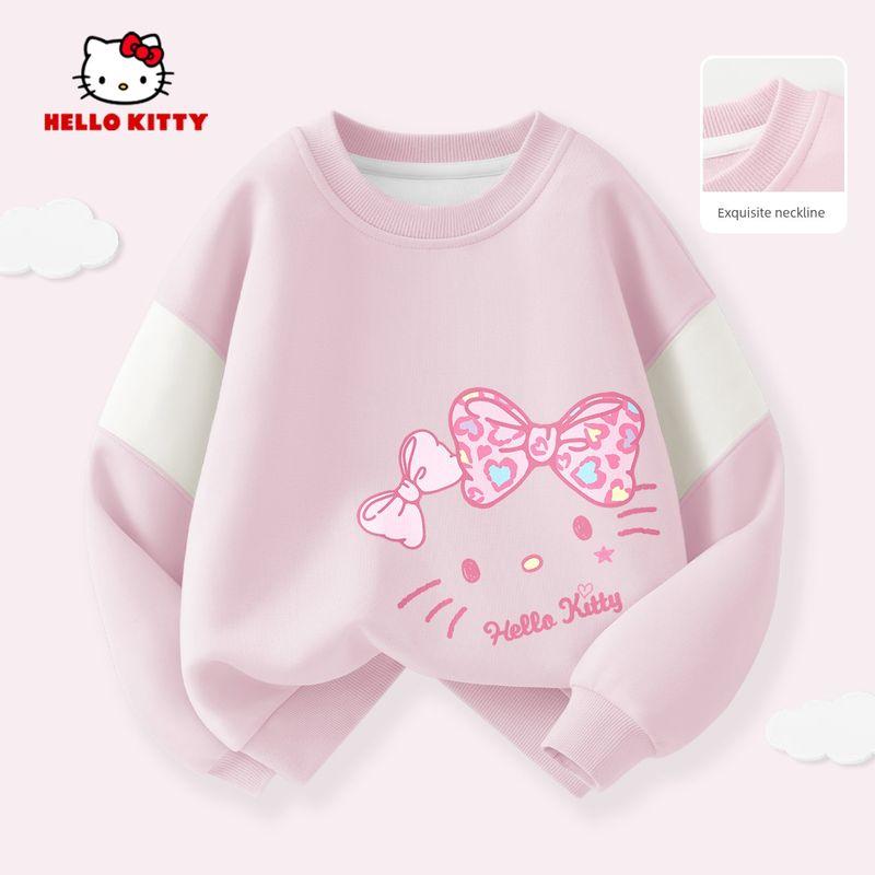 Hello Kitty Girls' Spring Outfit 2026 New Sweatshirt and Jeans Children's Spring Two-Piece Set Thin Trendy Style