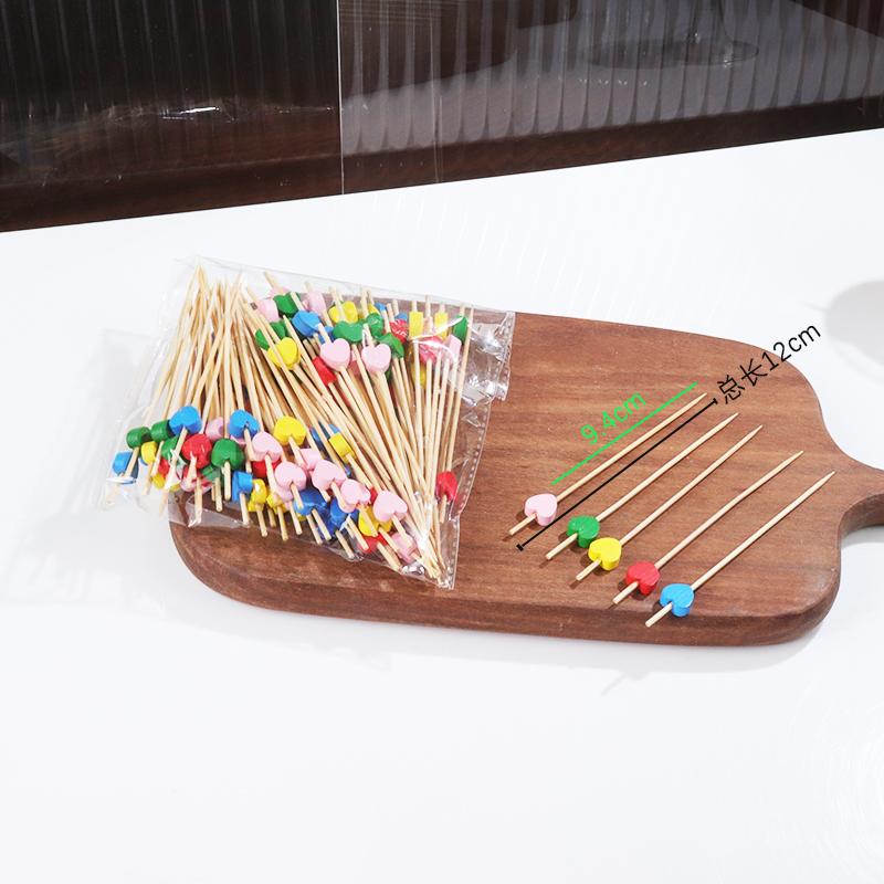 Creative Disposable Bamboo Skewers Fruit Forks for Burger Sandwich Satay Decoration Cocktail Decor  Skewers