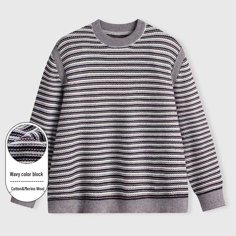 

Luoz Men s Autumn Old Money Style Round Neck Wool Blend Sweater XL (180)