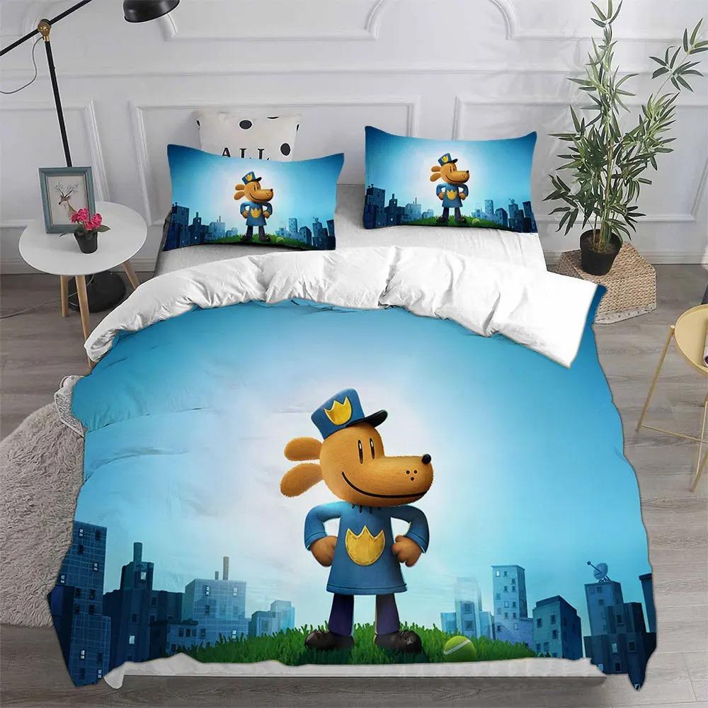 3D printed cartoon dog man bedding set Children and adults quilt cover duvet pillowcase setsbedroom decoration Twin Queen King