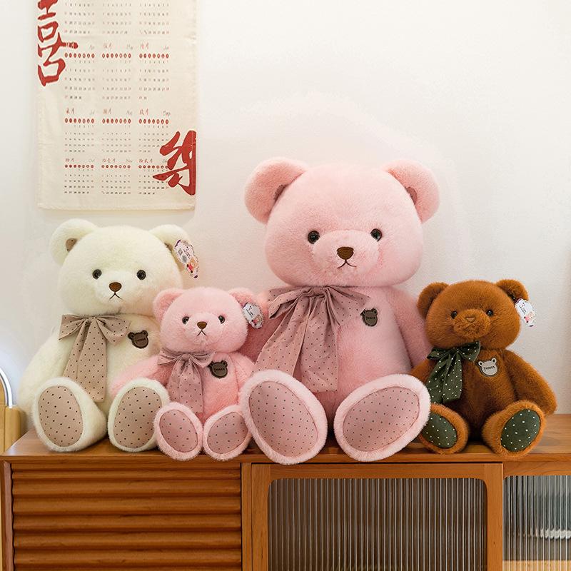 Bow Teddy Bear Plush Toy Girl Birthday Doll Holiday Gift Cute Hugable Bear Doll