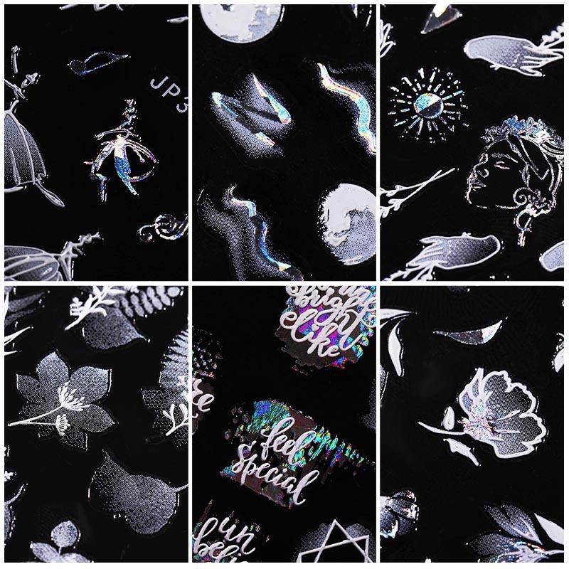 Nail Art Decals Decoration Self Adhesive Nail Art Stickers Manicure Design White Snow Sticker for Nail Design Merry Christmas