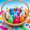 Empty Bunnies Shape Easter Eggs Fillable Plastic Bunnies Eggs for Easter Hunt,Themed Party,Basket Stuffers Toy Filling Treat
