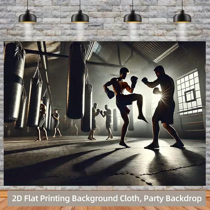 

2D Industrial Boxing Gym Tapestry with Punching Bags Wall Hanging 47.2x31.5inch/120*80cm