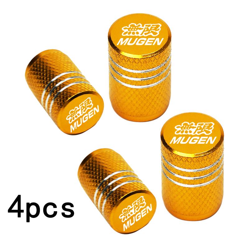 4Pcs Mugen Tire Wheel Valve Dust Caps Tyre Rim Stem Covers For Mugen Power Civic Accord CRV Hrv Jazz RAV4 Car Accessories