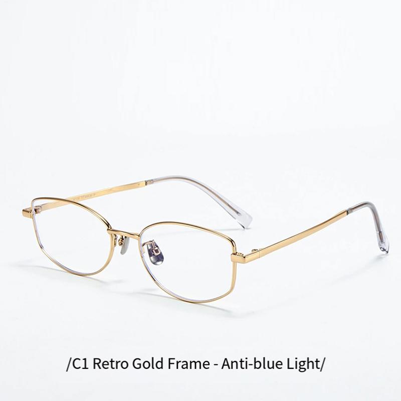 

2026 Pure Titanium Glasses Frame Women Retro Fashion Cat-Eye Eyeglasses Luxury Designer Ultra-Lightweight Eyewear for Men Female