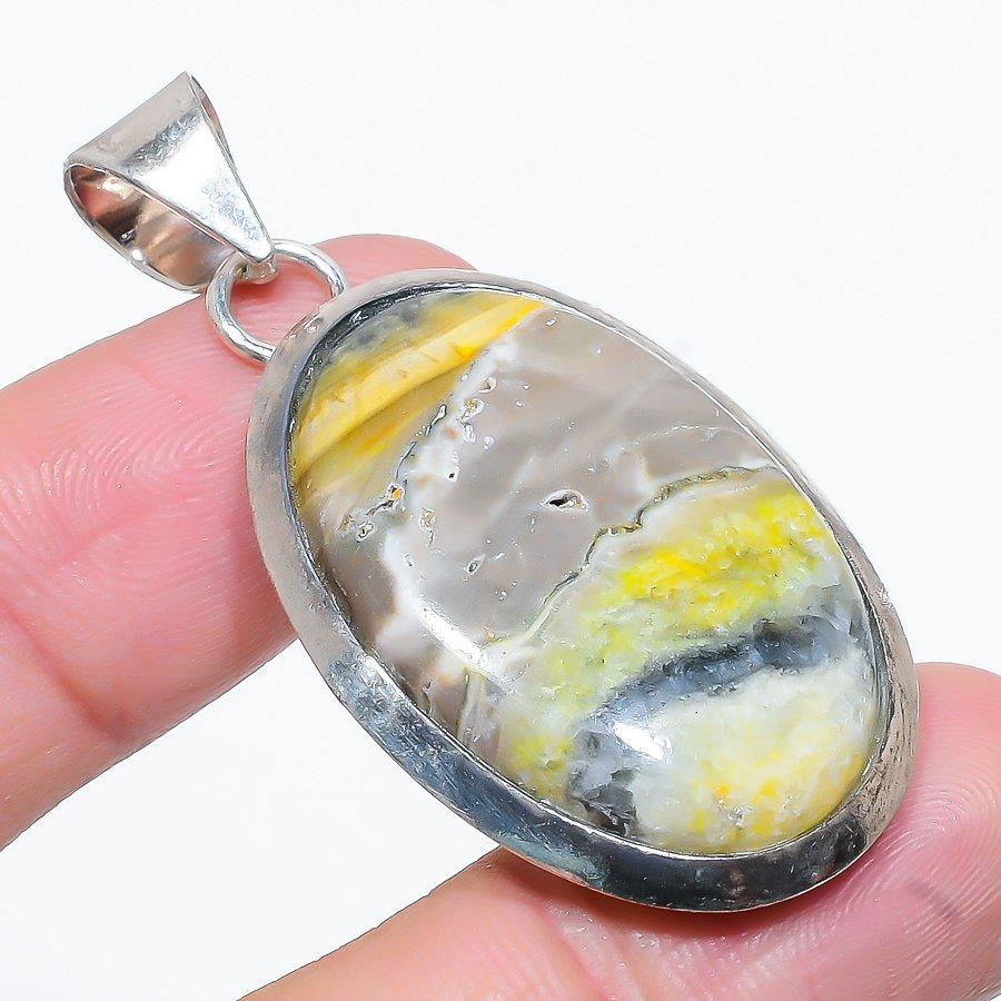 

Natural Bumblebee Jasper Gemstone 925 Sterling Silver Gift Pendant 2.09 c8N93