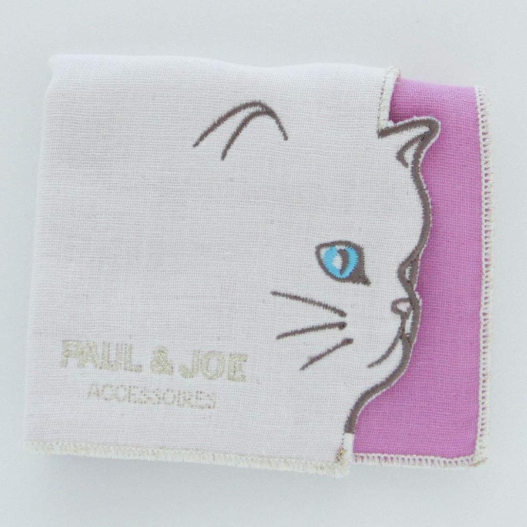 Paul Joe Mini Gauze Handkerchief Cat Pattern Paul Joe Accessory & Women's (Ivory) [100% Cotton] 20cm, & 107082-0502-20