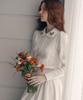 ROLAROLA Collar Flower Embroidery Knit White