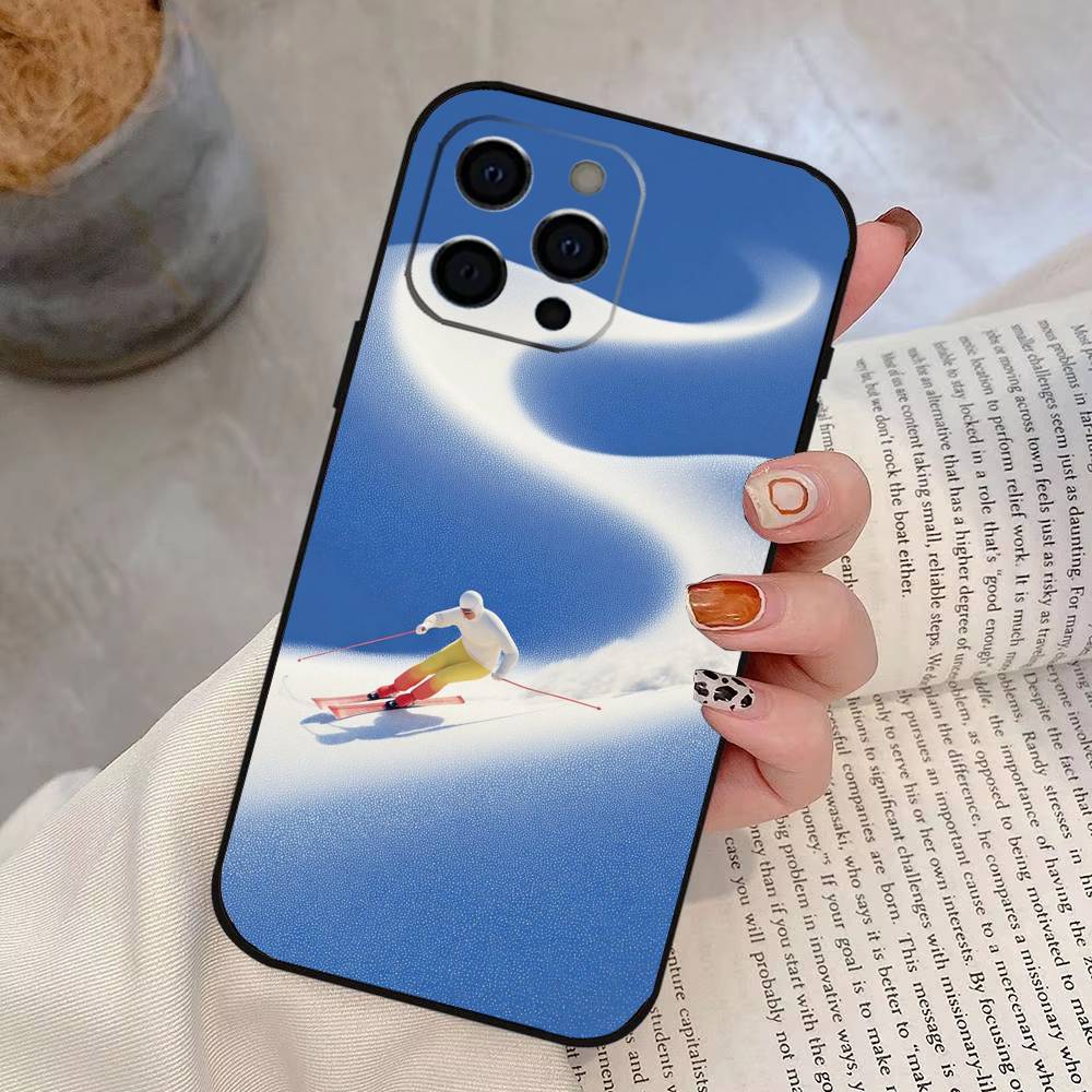 

Sport Snowboarding Phone Case Silicone Soft For IPhone 17 16 15 14 13 12 11 X XR Plus Pro Max Plus iPhone15ProMax