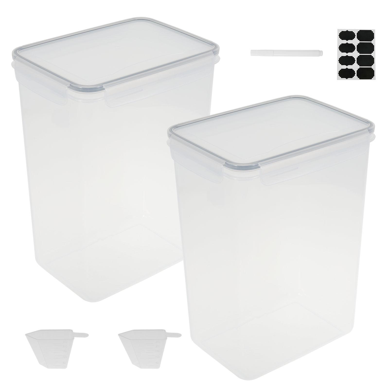 

2 Pcs 8.5L Sealed Cereal Container Moisture-proof Insect-Proof Rice Bucket Transparent Kitchen Grain Food Storage Box