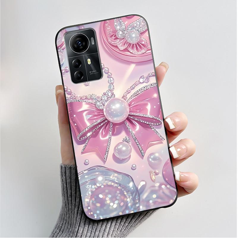 Für ZTE Blade A72S A7050 Hülle Für ZTE Blade V41 Smart Cover Luxus Mode Schmetterling Blume Silikon Weich Schwarz TPU Stoßfänger Schale