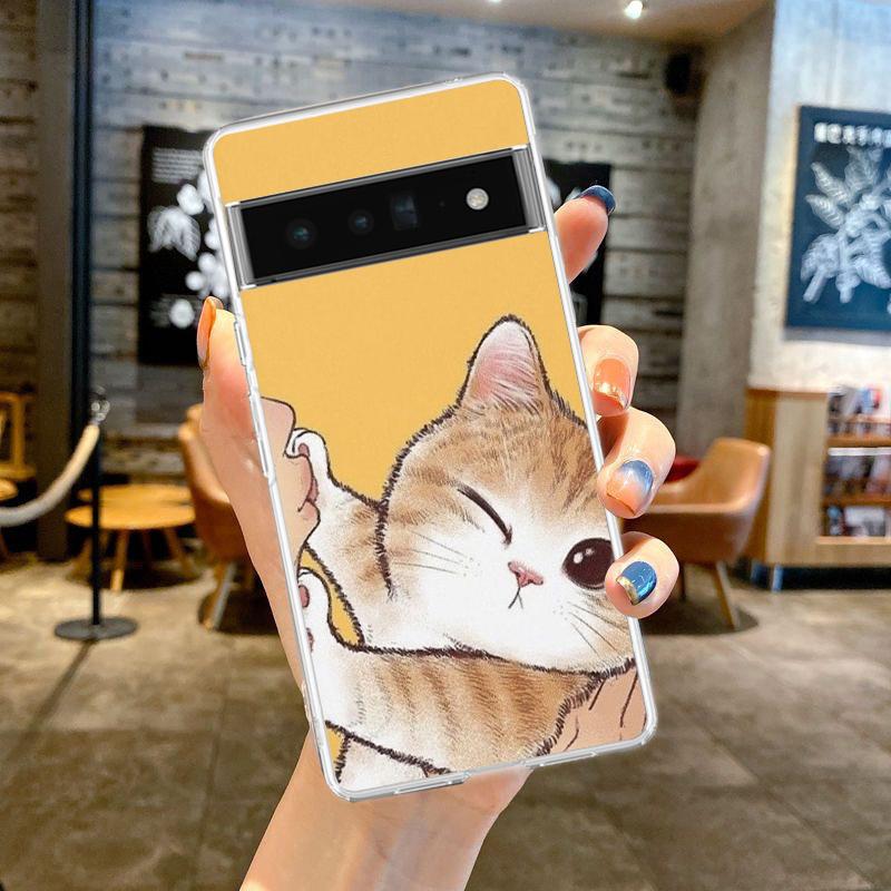 

Кот Милый Котенок Мультяшный Для Google Pixel 9 8 7 6 Pro Чехол Для Телефона Мягкий Для Pixel 6A 5 4 5A 4A 3A XL 5G Ударопрочный Прозрачный Чехол Pixel 8