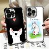 Bull Terrier Dog Cute Puppies Plating Phone Case For Iphone 16 17 Pro Max Air 16E 14 15 Plus 12 13 Mini Anti-Fall Airabag Cover