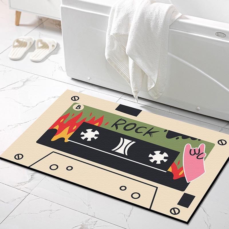 Cartoon Tape Mat Bathroom Absorbent Mat Diatom Mud Toilet Toilet Door Non-slip Mat Door Carpet