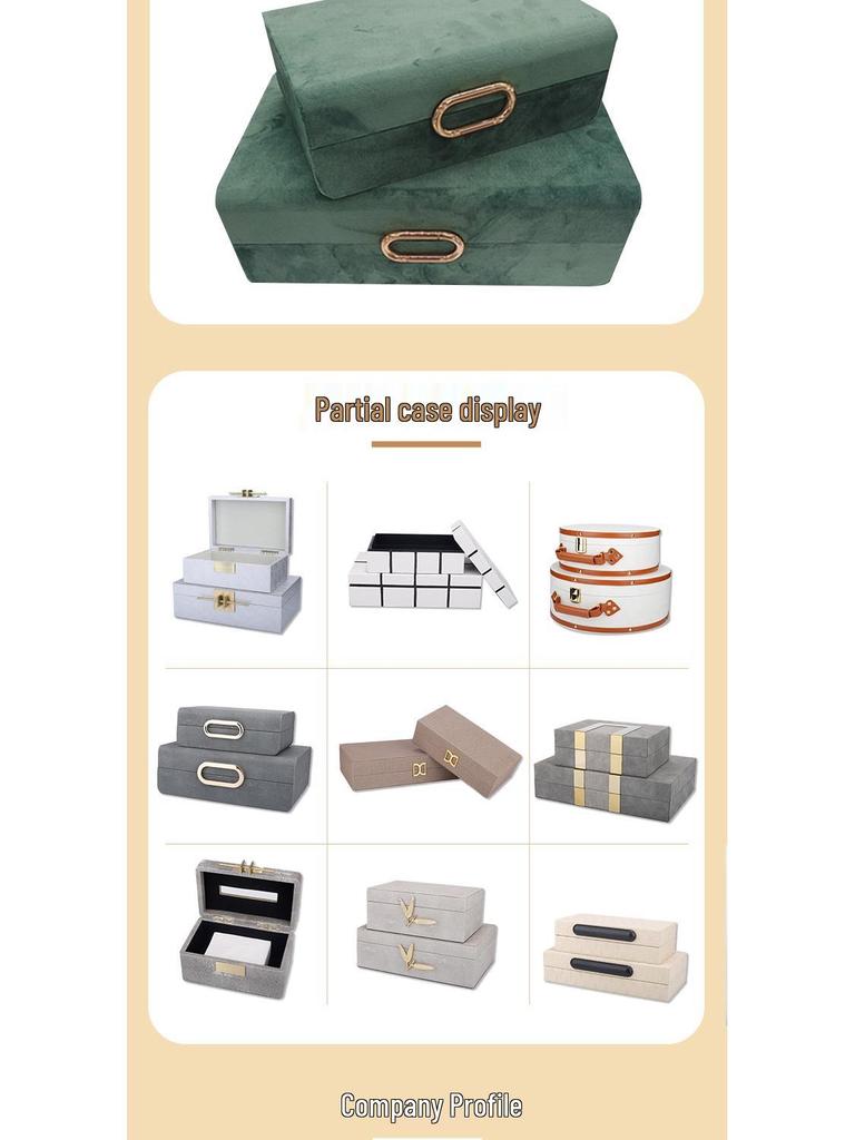 New Chinese Minimalist Jewelry Storage Box: Leather, Wood, Metal Design