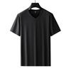 Mercerized Modal V-Neck High-End Short-Sleeve T-Shirt Summer Base Layer Top Thin