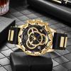Light Luxury Business Fashion Arabic Numeral Dial Silicone Quartz Watch, Suitable for Birthday Gifts, Daily Wear, Anniversary Gi