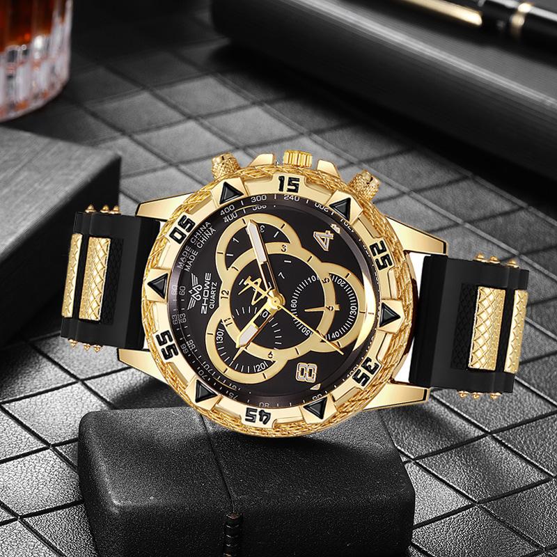 Light Luxury Business Fashion Arabic Numeral Dial Silicone Quartz Watch, Suitable for Birthday Gifts, Daily Wear, Anniversary Gi