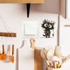 Black Cat with String Lights Switch Plate Sticker Creative Holiday Home Decor Removable Self-Adhesive Decal