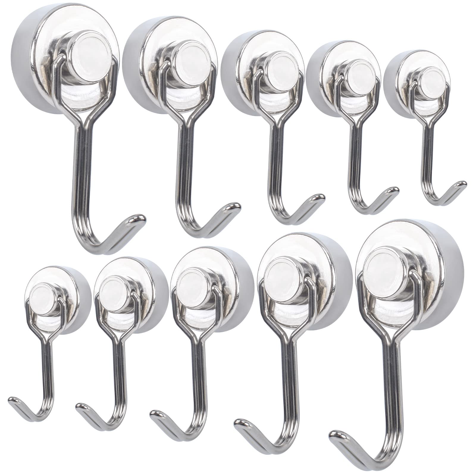 

Set of 10 Super Strong Neodymium Magnet Stainless 20mm Suitable for and Bathrooms Hooks, Steel, Rust-Resistant, Wall-Mounted, Diameter, Classrooms,