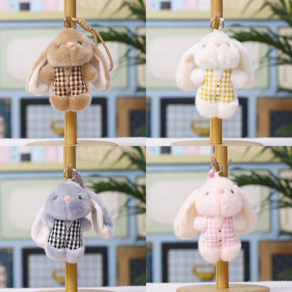 Cartoon Rabbit Plush Toy Keyring With Short Plush Material For Kids And Teens
