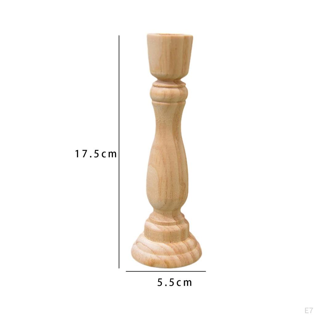 Candle Holder Candlestick Stand Pedestal Photo Props Centerpiece Table Ornament Wooden for Party