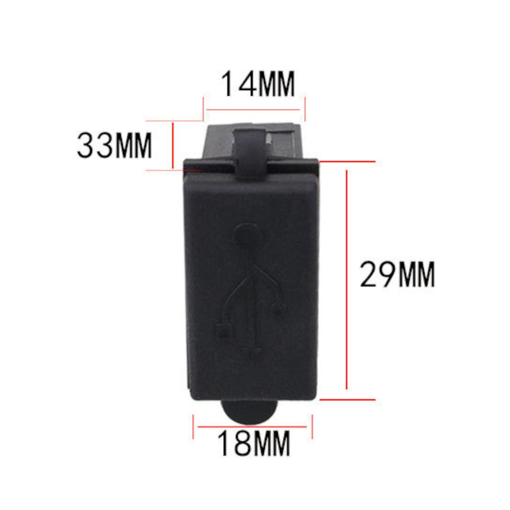 Waterproof 12V/24V Single USB Car Charger Socket 5V 2.4A Power Adapter Square Shape for Motorcycle RV