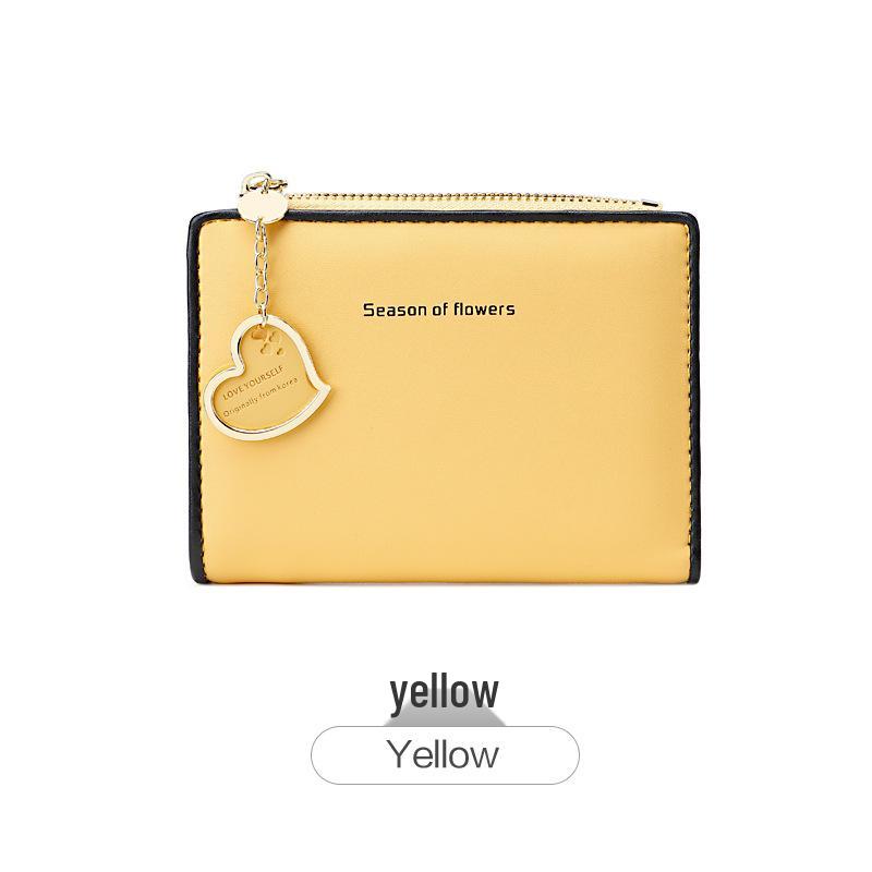 

Женский маленький кожаный кошелек в корейском стиле Taoyin 2023 - Милый, Ультратонкий, Идеальный для студентов жёлтый