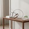 Metal Hoop Sculpture Nordic Abstract Loop Ornament Modern Minimalist Interlocking Circle Decor for