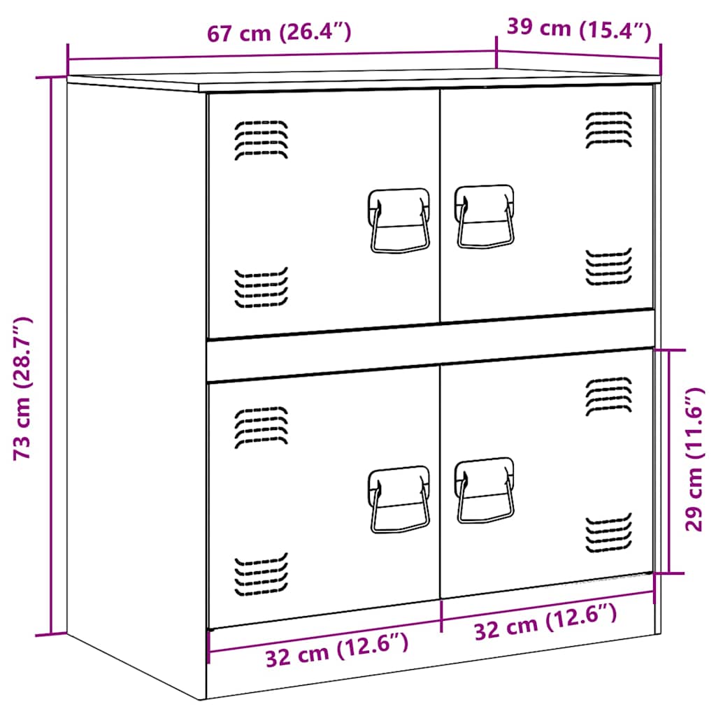Sideboard Pink 67x39x73 cm Steel