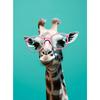 Giraffe mit rosa Brille Giraffe mit rosa Brille, 30x40 cm, ohne Rahmen, Premium-Leinwand auf Keilrahmen