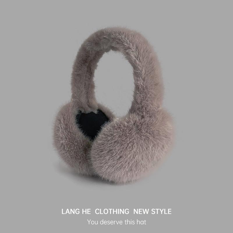 Pluszowe Ciepłe Nauszniki Damskie Słodkie Nauszniki Zimowa Ochrona Uszu Zimoodporne Zimowe Jednokolorowe Ocieplacze na Uszy Składane Jesienno-Zimowa Torba na Uszy Duże