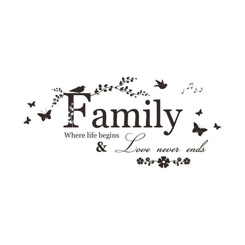 Family Letter Quote Removable Vinyl Decal Art Mural Home Decor Wall Stickers