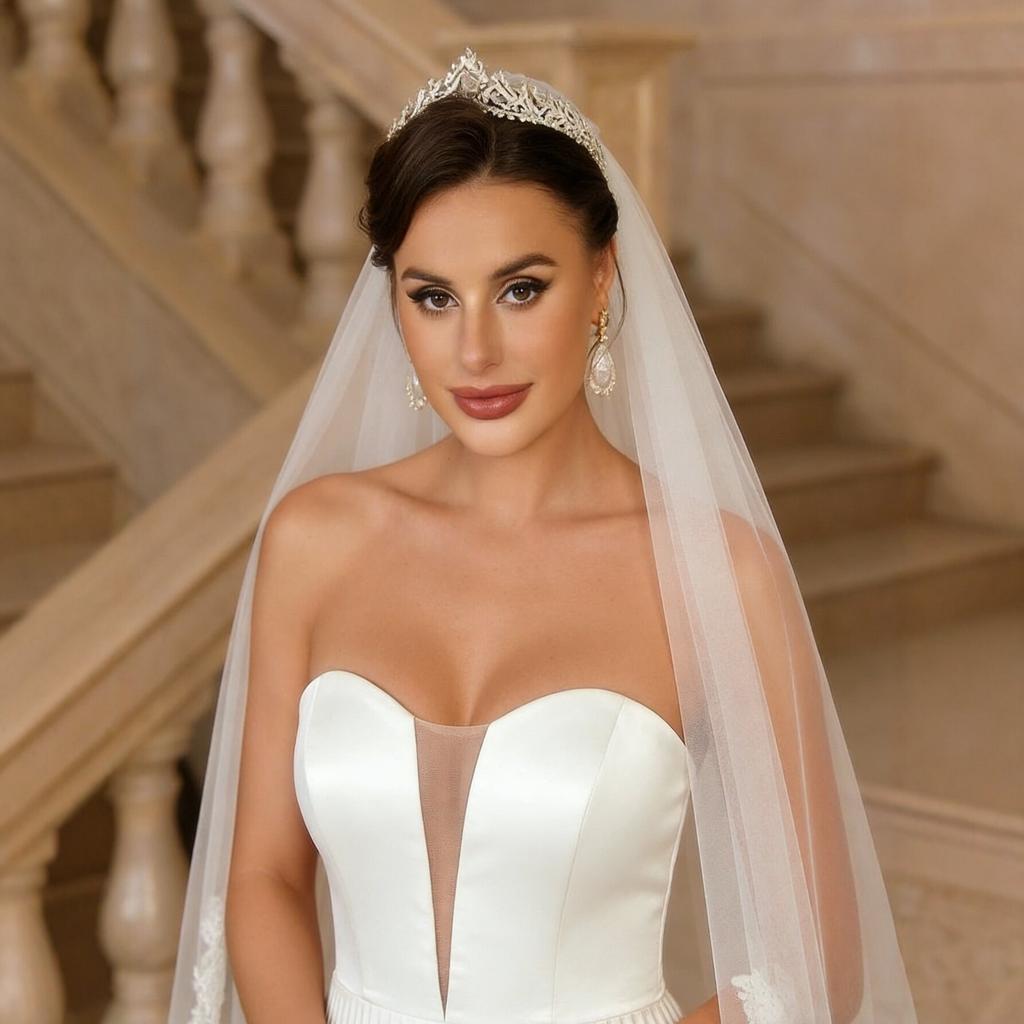 European and American Style Tube Top Wedding Dress Women's New Simple Pleated A-shaped Skirt Bride Wedding White Dress Looks Thin