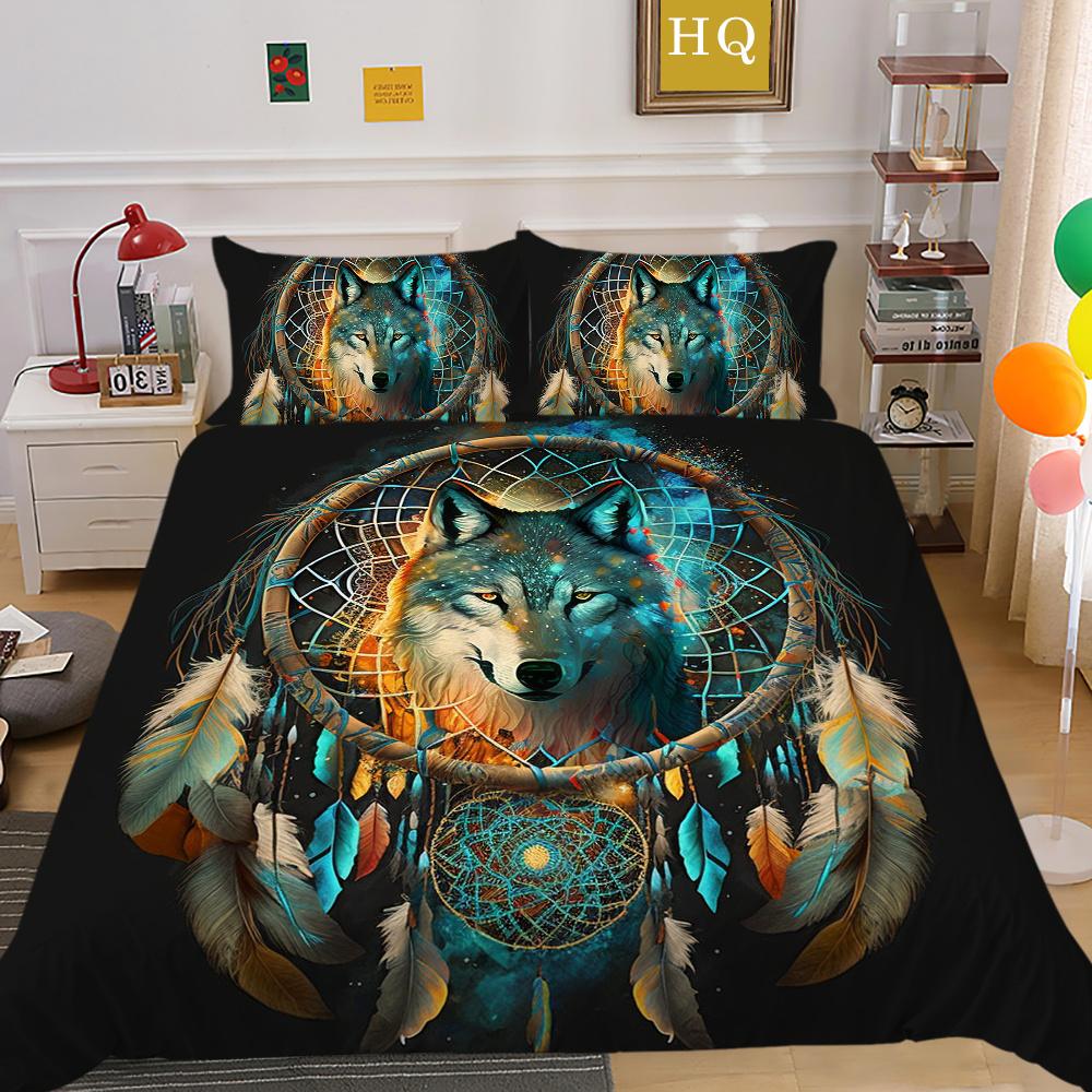 3D Wolf Printing Bedding Set Cover Single Size Microfiber Bedspreads Teen Fashion High Quality Home Textiles