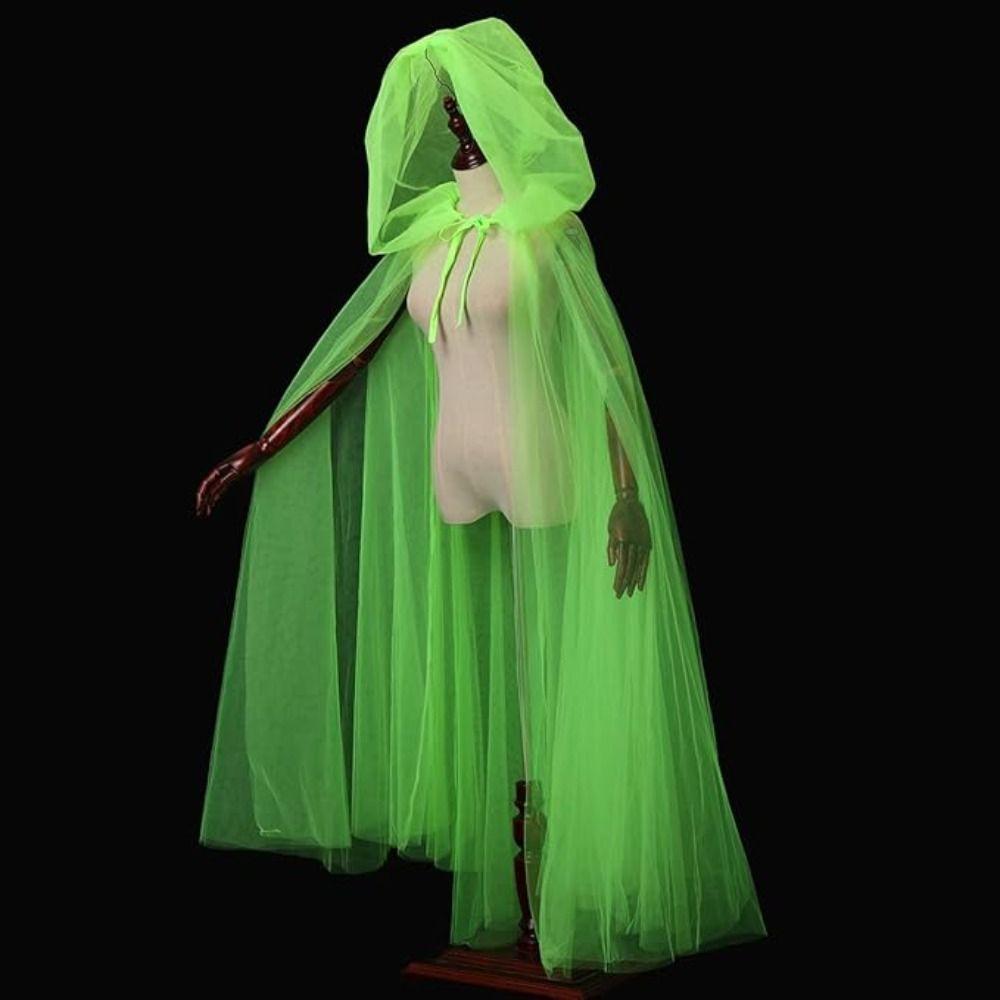 Creative Gift With Oversized Hood Halloween Hooded Cloak Lace-Up Vintage Overcoats Black Color Cosplay Costume