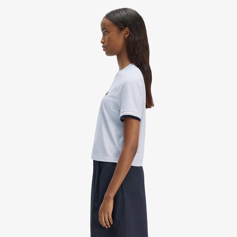 FRED PERRY [Womens] Bold Tipped T-Shirt - Dusky Blue Afpf2612179-28A